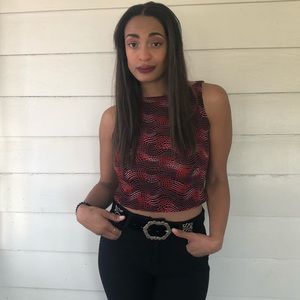 Vintage | 90s Vtg Psychedelic Abstract Crop Top S